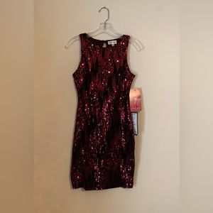 NWT! EMERALD SUNDAE Dark Reddish Women’s Sequin Dress ~ Sz Small
